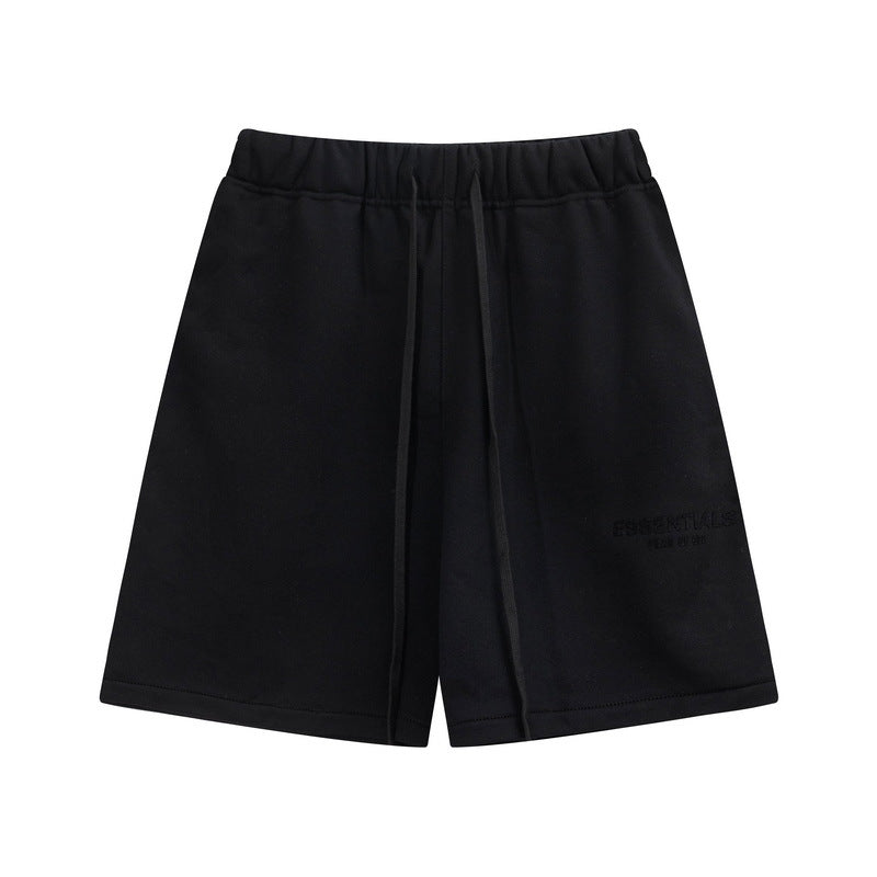 European and American trendy brand 25SS silicone letter logo casual shorts summer loose cropped pants for men and women