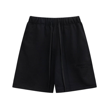 European and American trendy brand 25SS silicone letter logo casual shorts summer loose cropped pants for men and women