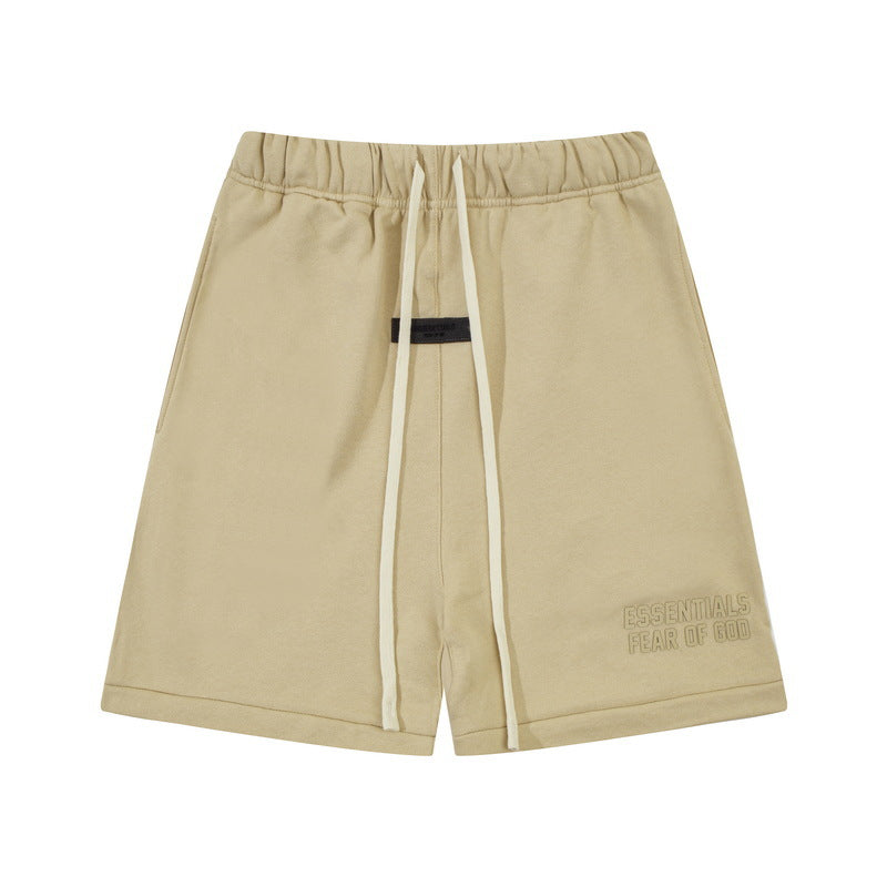 European and American trendy brand 25SS silicone letter logo casual shorts summer loose cropped pants for men and women
