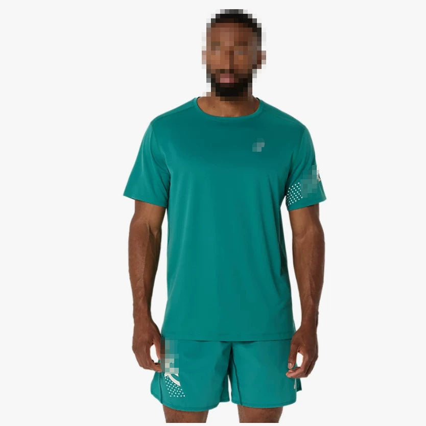 High version 2026 European and American men's summer sports quick-drying, breathable, simple casual crew neck T-shirt shorts set