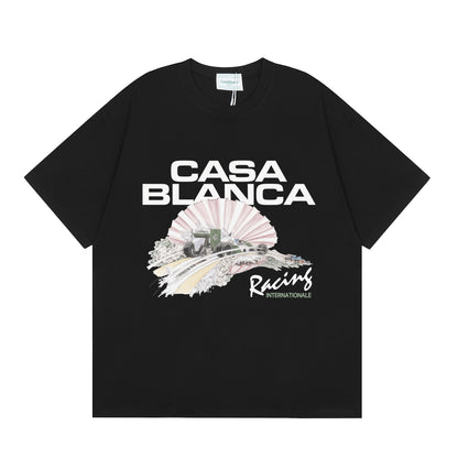 New Casa Casablanca Short Sleeve Correct Edition Ins European and American Niche Trendy Brand Cotton Casual High Street European and American T-shirt