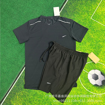 Wholesale shorts men's breathable woven sports cropped pants sports student track and field training running fitness quick-drying suit men