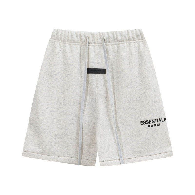 European and American trendy brand 25SS silicone letter logo casual shorts summer loose cropped pants for men and women