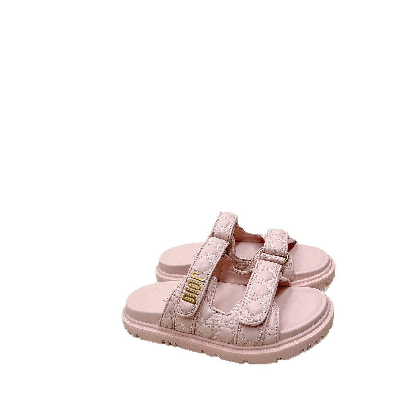 D's new 2025 summer alphabet Velcro slippers women's platform one-line sandals casual flat beach shoes
