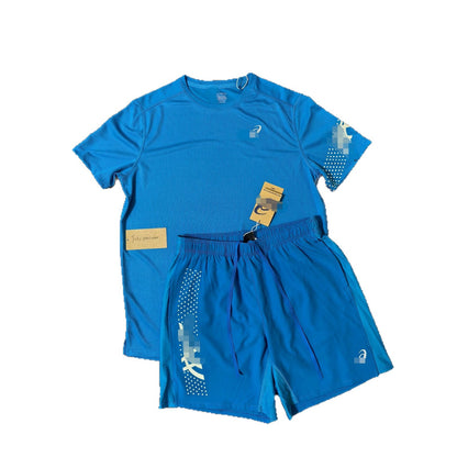 High version 2026 European and American men's summer sports quick-drying, breathable, simple casual crew neck T-shirt shorts set