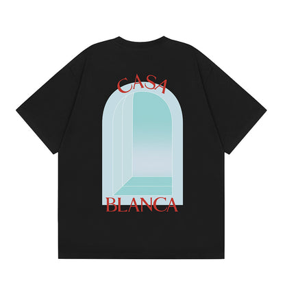 Casa American fashion brand online auction short sleeve men's couple ins summer super hot T-shirt women's top short sleeve loose European version