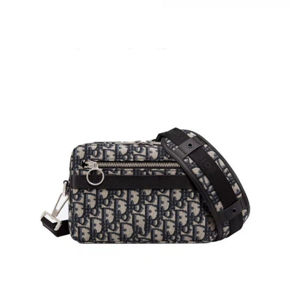 New Men's Postman Carrying Double Zipper Camera Bag Vintage Canvas Jacquard Embroidered Shoulder Bag Crossbody Bag