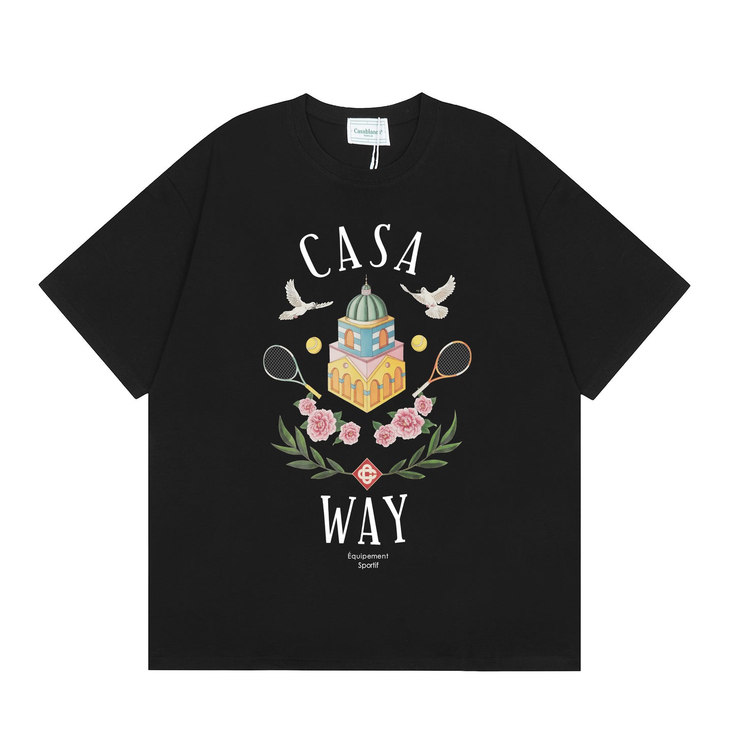 New Casa Casablanca Short Sleeve Correct Edition Ins European and American Niche Trendy Brand Cotton Casual High Street European and American T-shirt