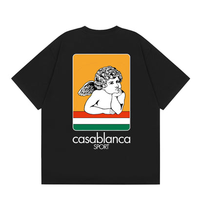 Casa American fashion brand online auction short sleeve men's couple ins summer super hot T-shirt women's top short sleeve loose European version