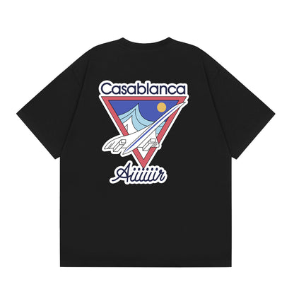 New Casa Casablanca Short Sleeve Correct Edition Ins European and American Niche Trendy Brand Cotton Casual High Street European and American T-shirt