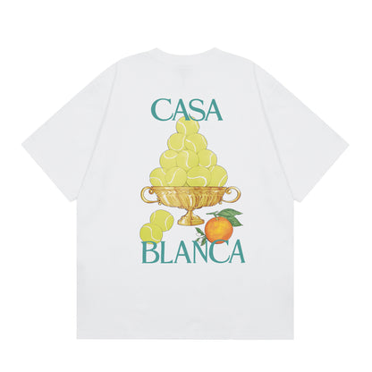 New Casa Casablanca Short Sleeve Correct Edition Ins European and American Niche Trendy Brand Cotton Casual High Street European and American T-shirt