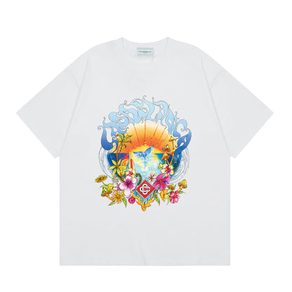 Casa American fashion brand online auction short sleeve men's couple ins summer super hot T-shirt women's top short sleeve loose European version