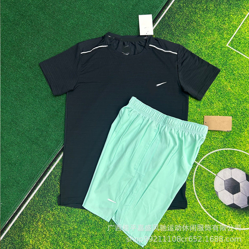 Wholesale shorts men's breathable woven sports cropped pants sports student track and field training running fitness quick-drying suit men