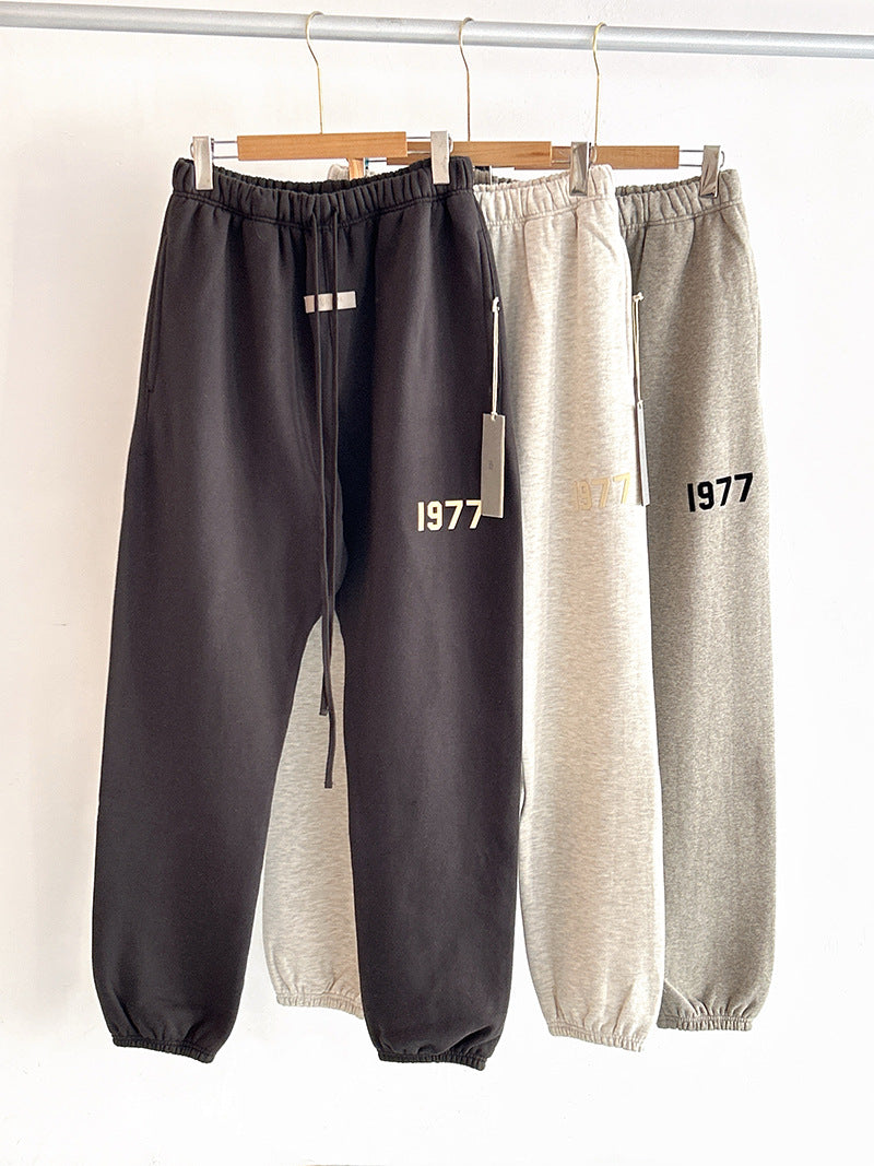 Poison Home Spot Correct Version FOG ESSENTIAL 22SS Flocked 1977LOGO Hooded Sweatshirt Same Color Suit