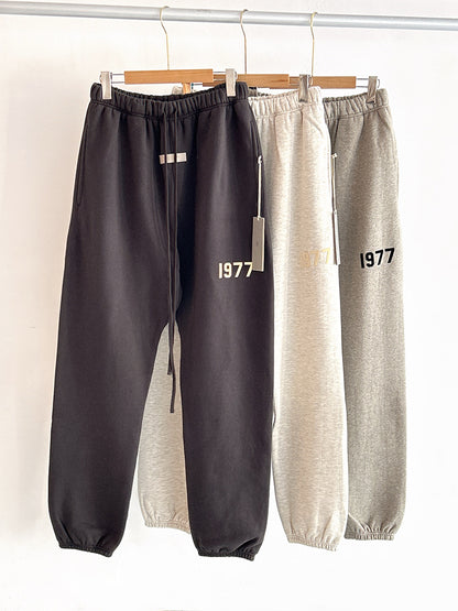 Poison Home Spot Correct Version FOG ESSENTIAL 22SS Flocked 1977LOGO Hooded Sweatshirt Same Color Suit