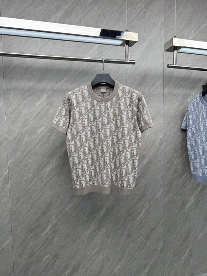 [Ceiling, After-sales Support] Real shot of classic 26DR jacquard old money wool knit short-sleeve shirt