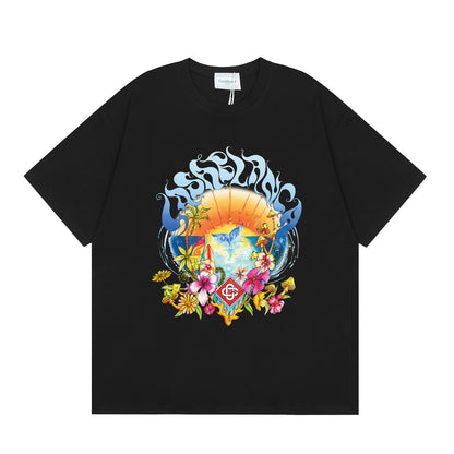 Casa American fashion brand online auction short sleeve men's couple ins summer super hot T-shirt women's top short sleeve loose European version