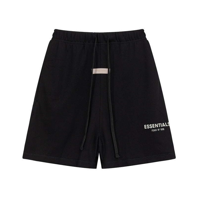 European and American trendy brand 25SS silicone letter logo casual shorts summer loose cropped pants for men and women