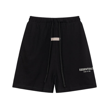European and American trendy brand 25SS silicone letter logo casual shorts summer loose cropped pants for men and women