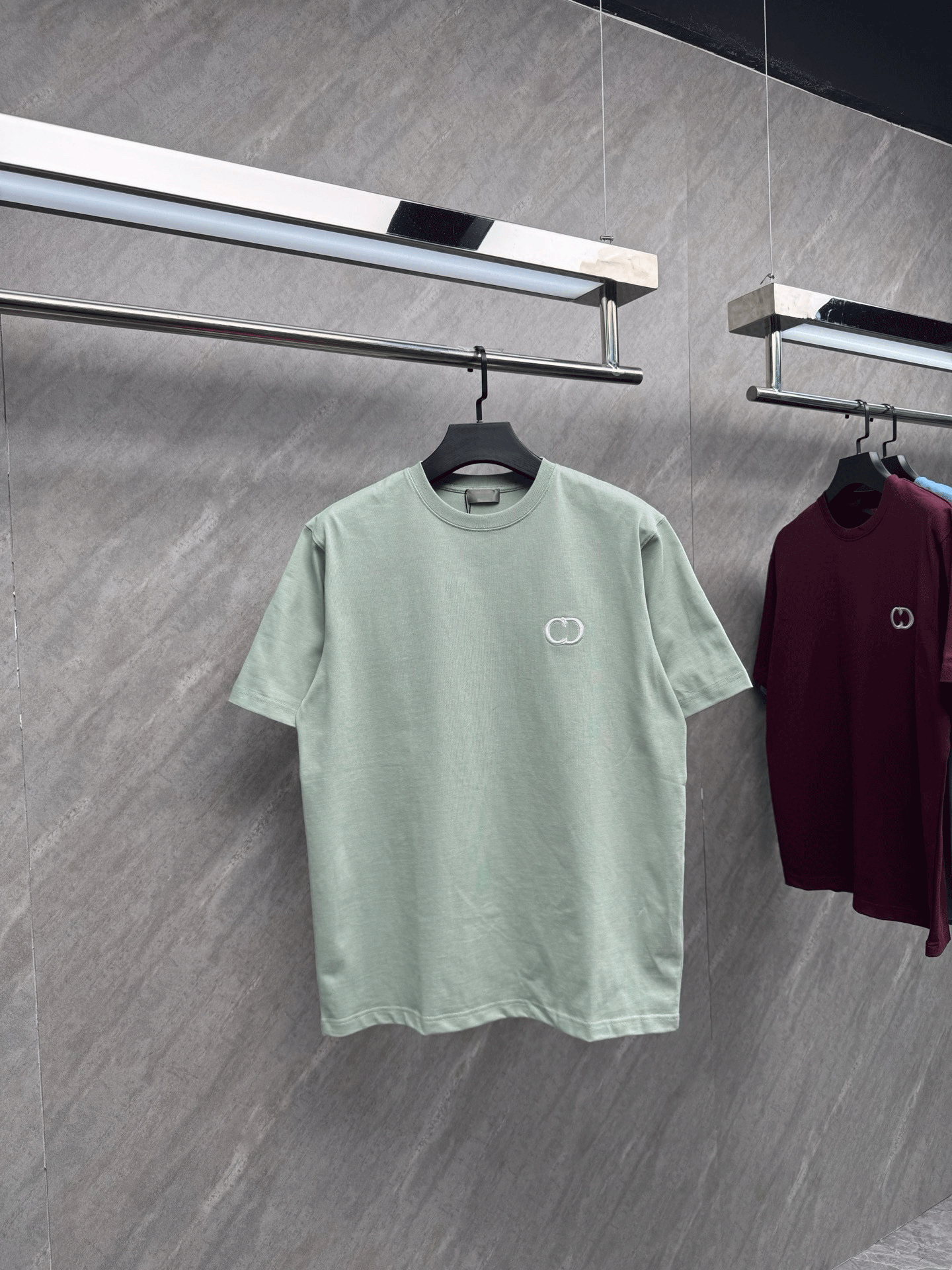 [Ceiling Support After-sales] Real shot classic CD letter embroidery high gram weight 320g round neck short sleeves