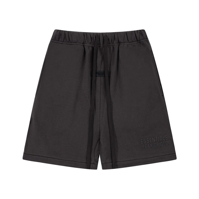European and American trendy brand 25SS silicone letter logo casual shorts summer loose cropped pants for men and women