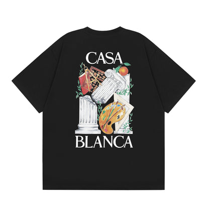 New Casa Casablanca Short Sleeve Correct Edition Ins European and American Niche Trendy Brand Cotton Casual High Street European and American T-shirt