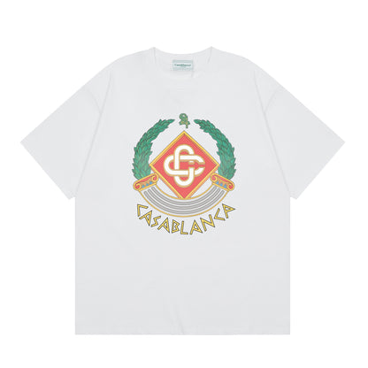 New Casa Casablanca Short Sleeve Correct Edition Ins European and American Niche Trendy Brand Cotton Casual High Street European and American T-shirt