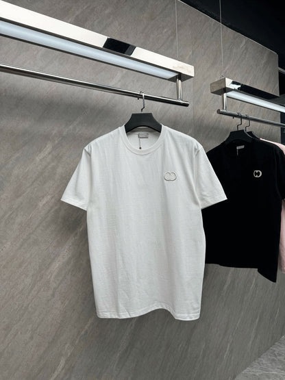 [Ceiling Support After-sales] Real shot classic CD letter embroidery high gram weight 320g round neck short sleeves