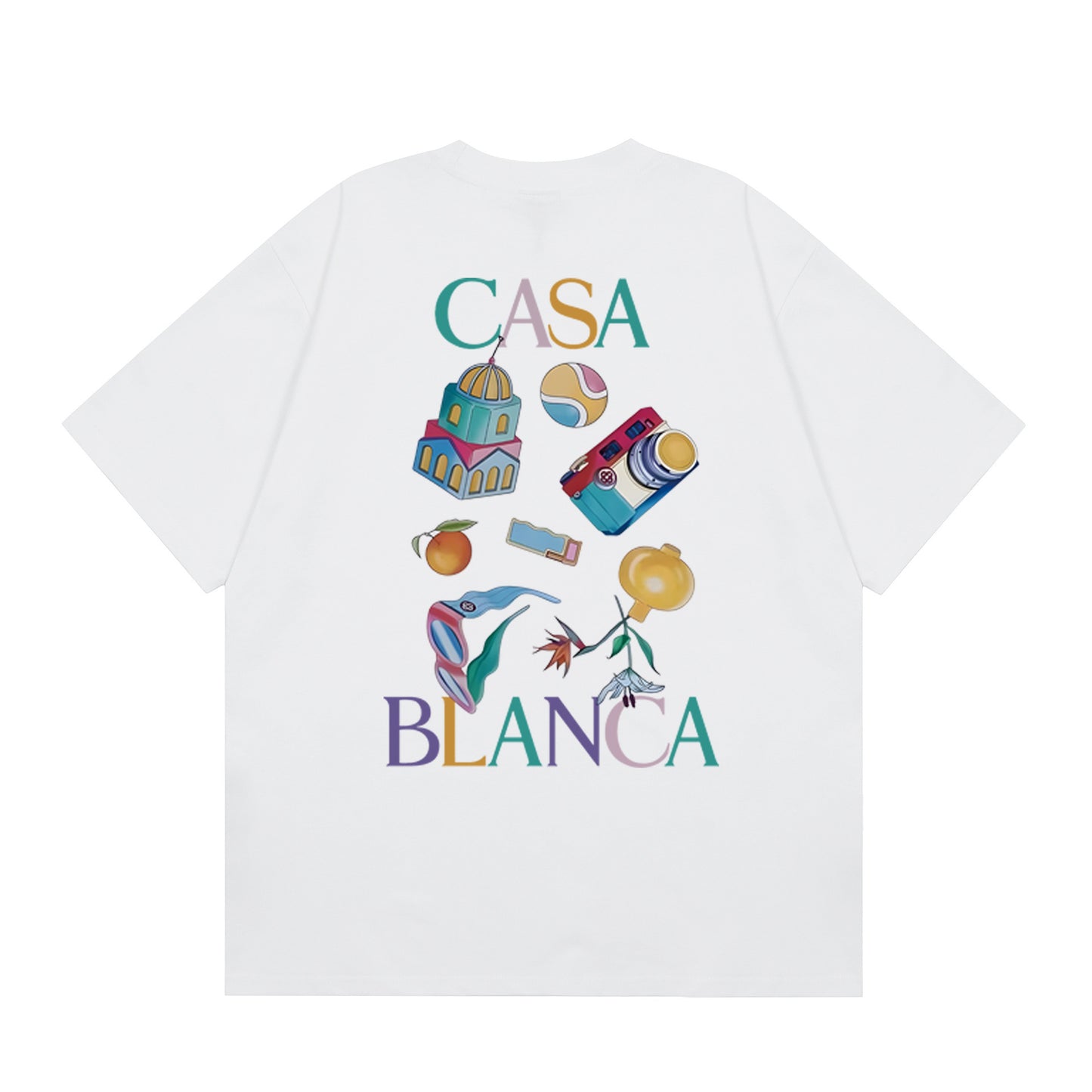 New Casa Casablanca Short Sleeve Correct Edition Ins European and American Niche Trendy Brand Cotton Casual High Street European and American T-shirt