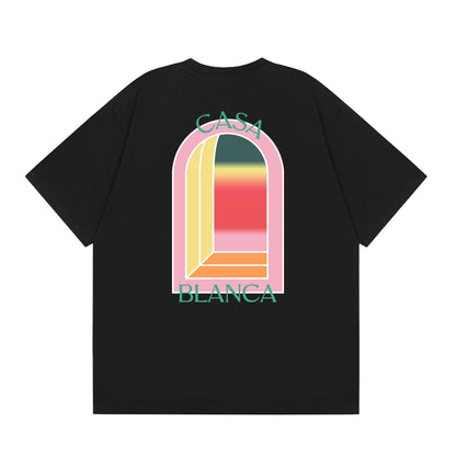 New Casa Casablanca Short Sleeve Correct Edition Ins European and American Niche Trendy Brand Cotton Casual High Street European and American T-shirt