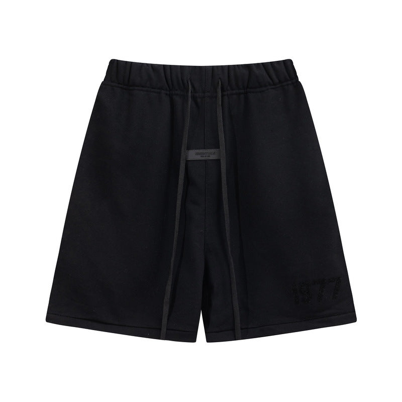European and American trendy brand 25SS silicone letter logo casual shorts summer loose cropped pants for men and women