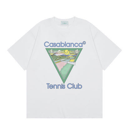 New Casa Casablanca Short Sleeve Correct Edition Ins European and American Niche Trendy Brand Cotton Casual High Street European and American T-shirt