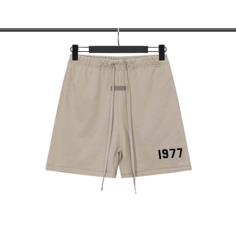 European and American trendy brand 25SS silicone letter logo casual shorts summer loose cropped pants for men and women