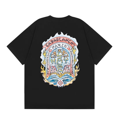 Casa American fashion brand online auction short sleeve men's couple ins summer super hot T-shirt women's top short sleeve loose European version
