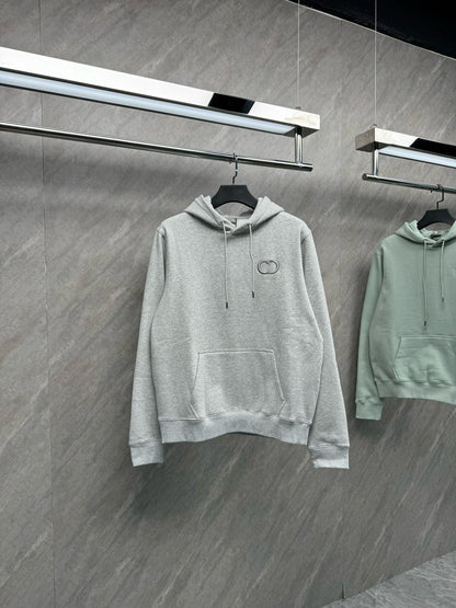 [Ceiling After-sales Support] Real Shot Classic CD Embroidered High-Edition Hooded Fleece-Lined Sweatshirt, Unisex (Copie 6)