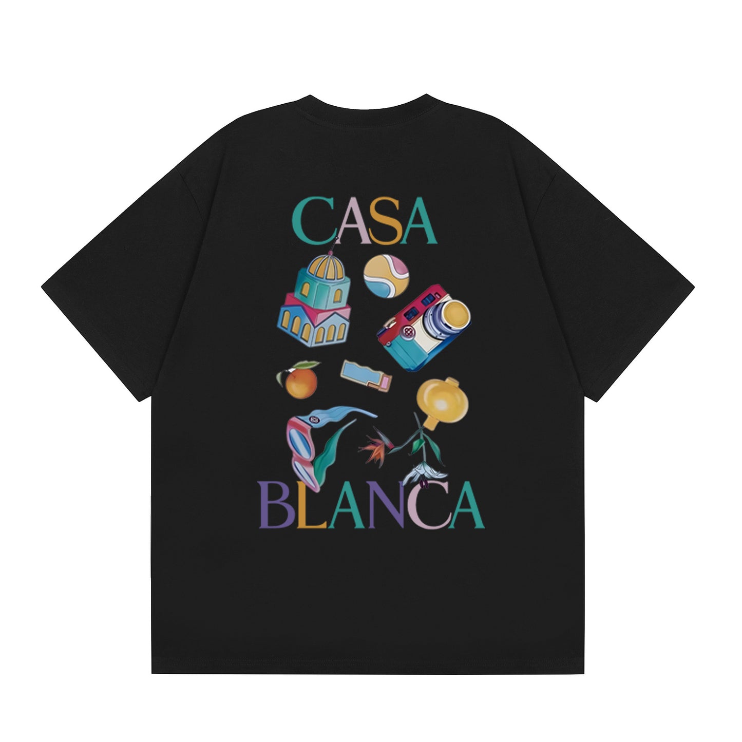 New Casa Casablanca Short Sleeve Correct Edition Ins European and American Niche Trendy Brand Cotton Casual High Street European and American T-shirt