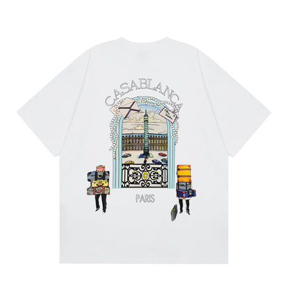 Casa American fashion brand online auction short sleeve men's couple ins summer super hot T-shirt women's top short sleeve loose European version