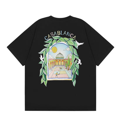 New Casa Casablanca Short Sleeve Correct Edition Ins European and American Niche Trendy Brand Cotton Casual High Street European and American T-shirt