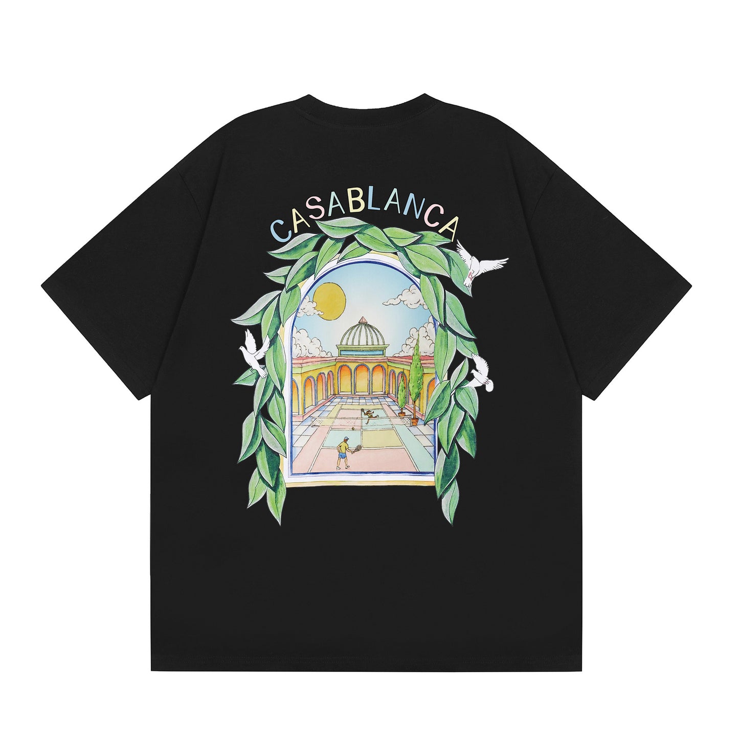 New Casa Casablanca Short Sleeve Correct Edition Ins European and American Niche Trendy Brand Cotton Casual High Street European and American T-shirt