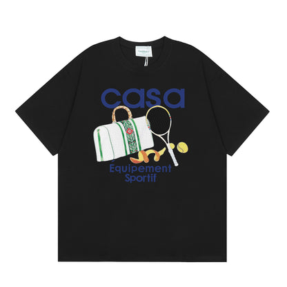New Casa Casablanca Short Sleeve Correct Edition Ins European and American Niche Trendy Brand Cotton Casual High Street European and American T-shirt