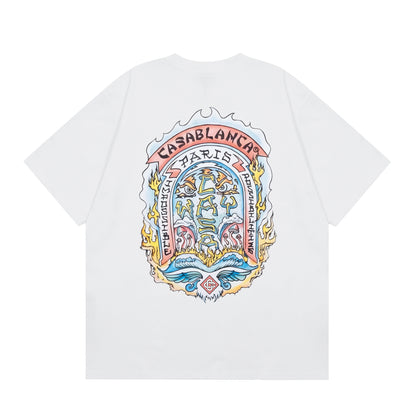 Casa American fashion brand online auction short sleeve men's couple ins summer super hot T-shirt women's top short sleeve loose European version