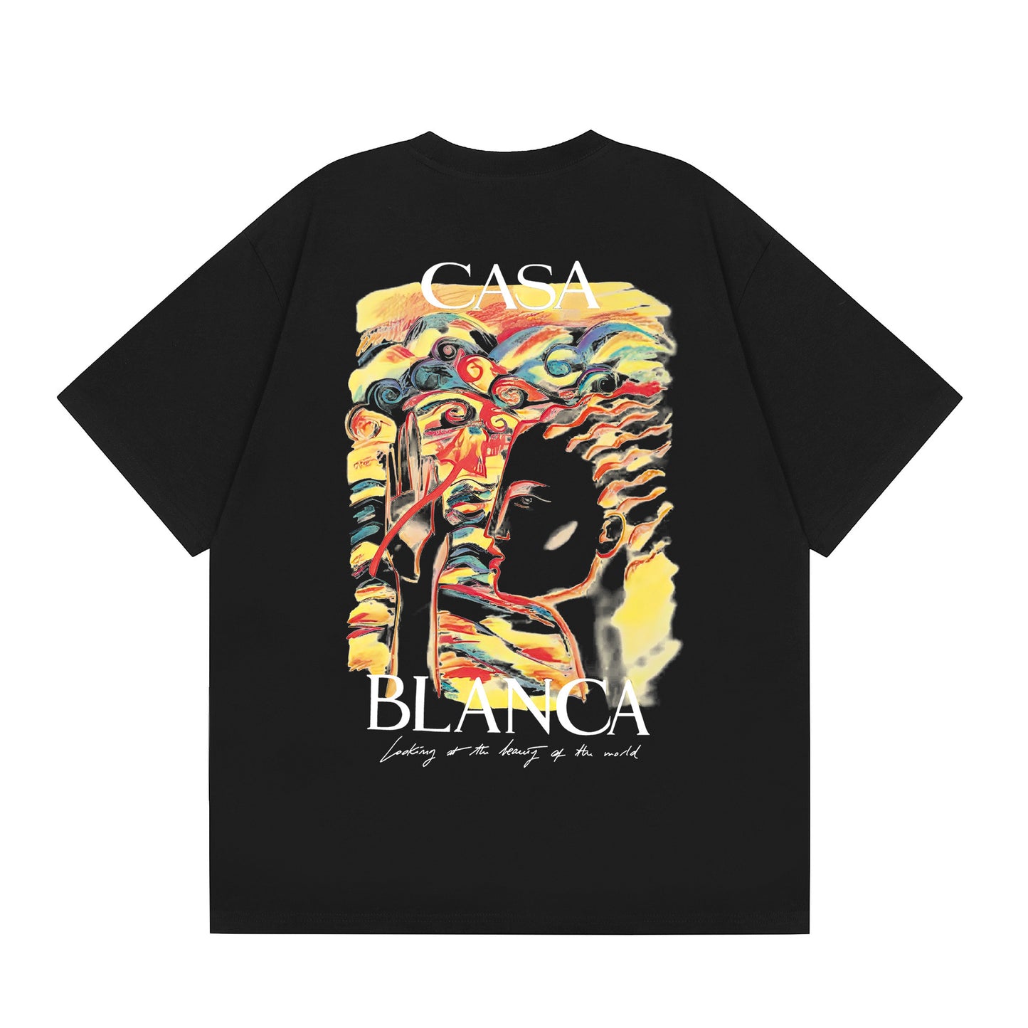 New Casa Casablanca Short Sleeve Correct Edition Ins European and American Niche Trendy Brand Cotton Casual High Street European and American T-shirt