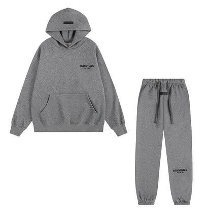 American flocked heavy hooded sweatshirt men's plush couple style winter trendy brand loose hoodie jacket for men and women