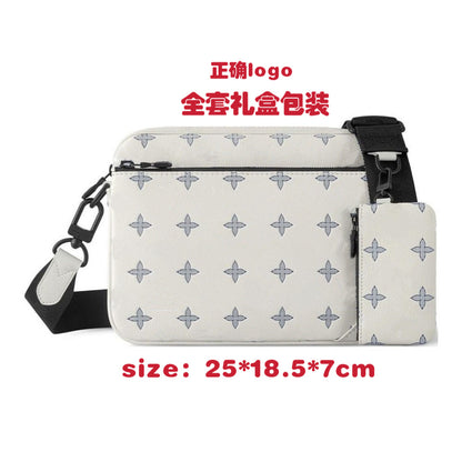 New men's bag, black samurai 3-in-1 bag, shoulder bag, versatile crossbody bag, classic old flower bag, camera bag