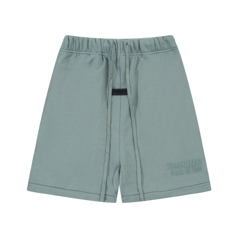 European and American trendy brand 25SS silicone letter logo casual shorts summer loose cropped pants for men and women