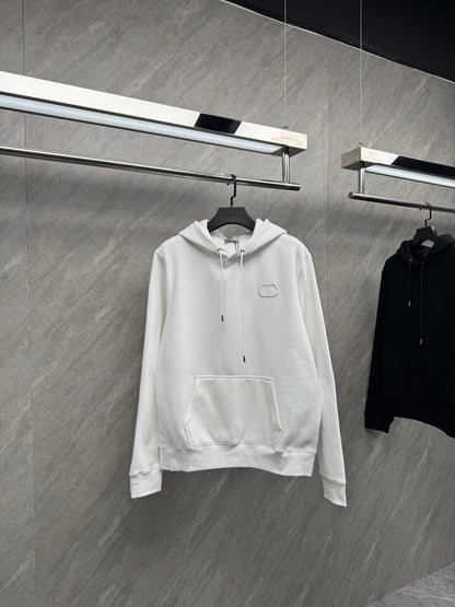 [Ceiling After-sales Support] Real Shot Classic CD Embroidered High-Edition Hooded Fleece-Lined Sweatshirt, Unisex (Copie 6)