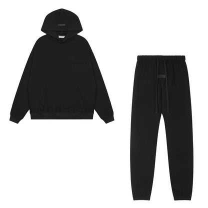 American flocked heavy hooded sweatshirt men's plush couple style winter trendy brand loose hoodie jacket for men and women