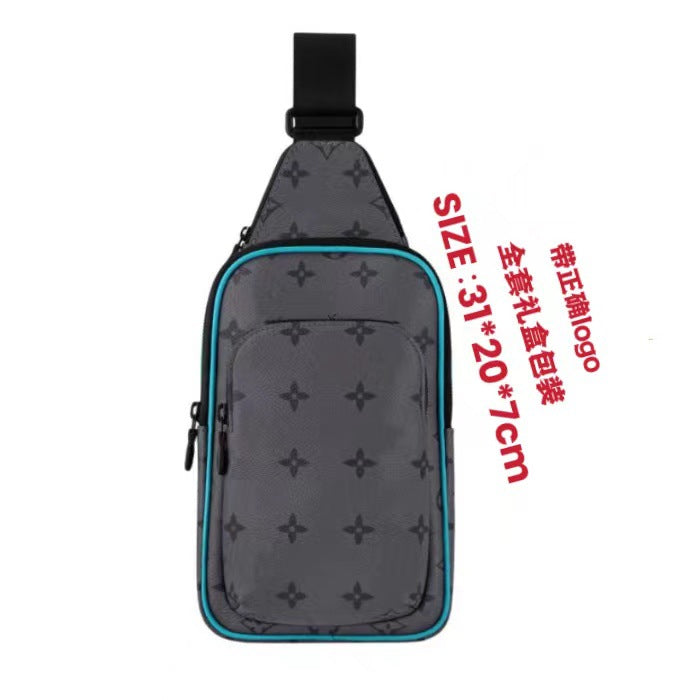 New Men's Chest Bag, Classic Plaid Bag, Shoulder Bag, Crossbody Bag, Fashion Chest Bag, Trend Men's Bag, Large Capacity Chest Bag
