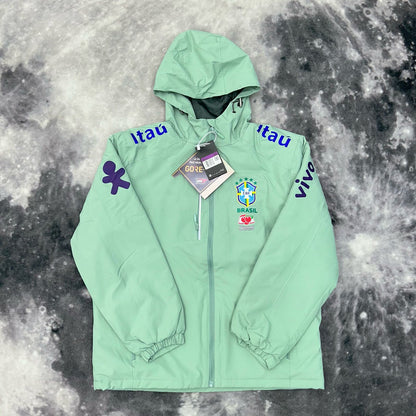 Brazilian team Neymar's windproof waterproof men's and women's fleece thin sports winter jacket with hood