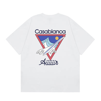 New Casa Casablanca Short Sleeve Correct Edition Ins European and American Niche Trendy Brand Cotton Casual High Street European and American T-shirt